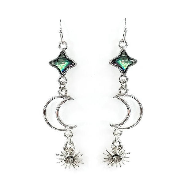 Abalone Star, Moon & Sun Earrings