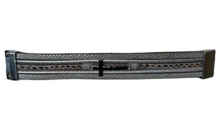 Metal Cross Five Strand Leather Mag. Clasp Bracelet