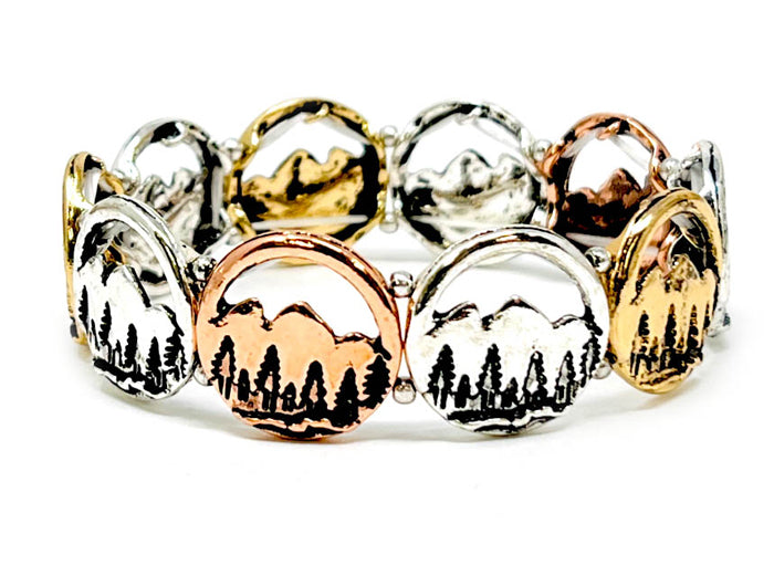 Mountains & Trees Stretch Multicolor Bracelet