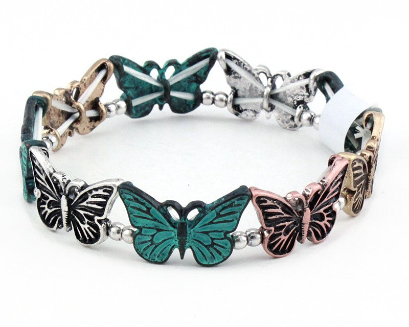Butterflies - Multipatina - Stretch Bracelet