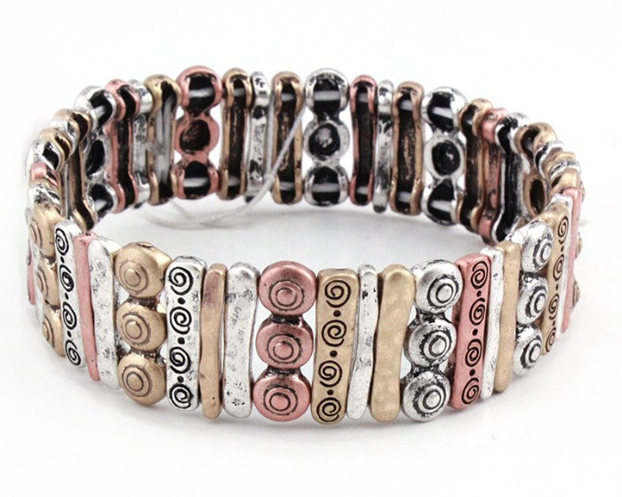 Design Horizontal Bars - Multicolor - Stretch Bracelet