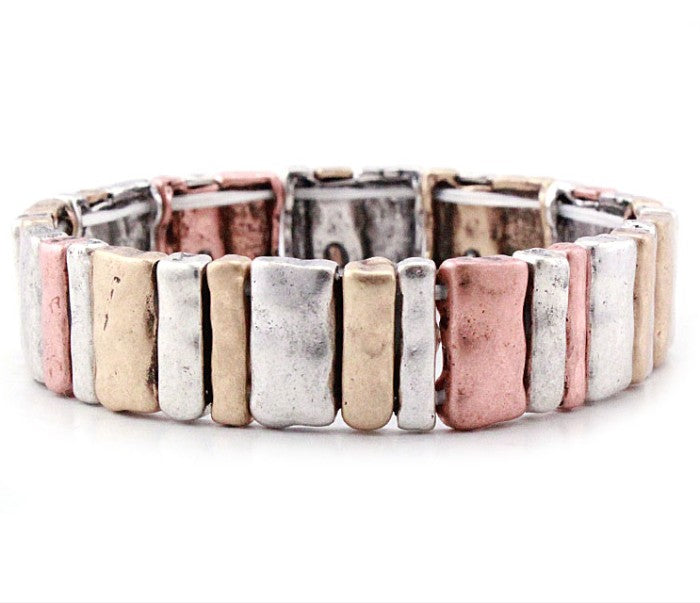 Plain Rectangles - Multicolor - Stretch Bracelet