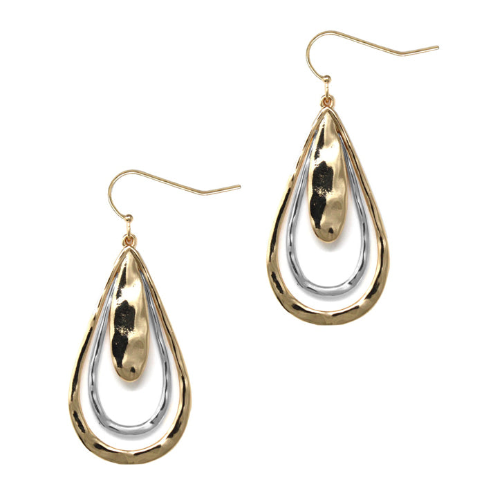 Triple Layer Teardrop Multicolor Earrings