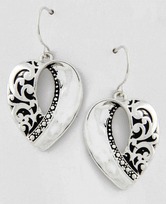 Ornate Cutout Heart Earrings