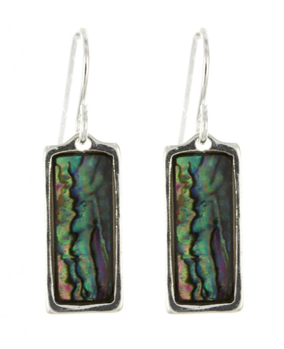 Small Vertical Rectangle w/ Abalone Earring