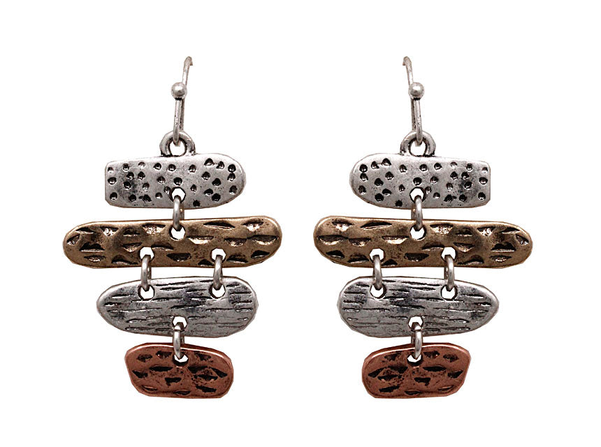 Four Stacked Ovals Earrings