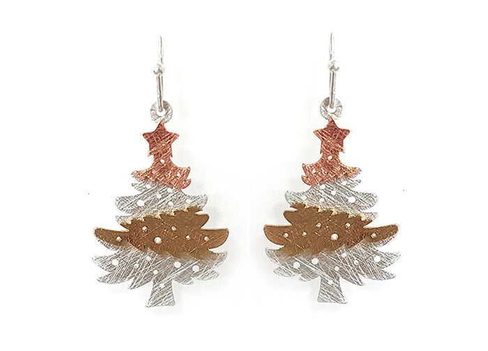 Silver/Gold/Copper Tree Earrings