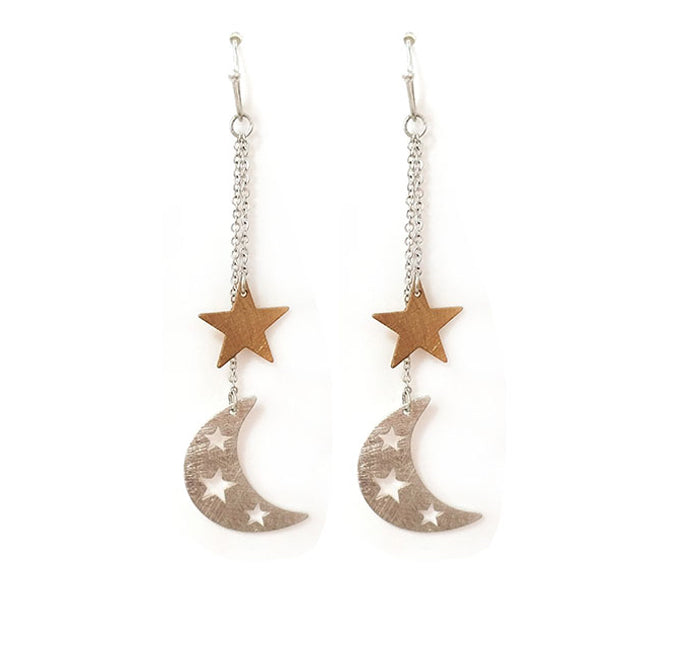 Moon Star Earrings - Multicolor
