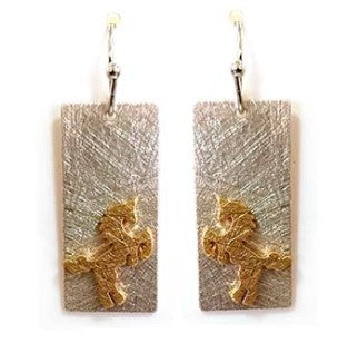 Horses Rectangle - Silver - Earrings