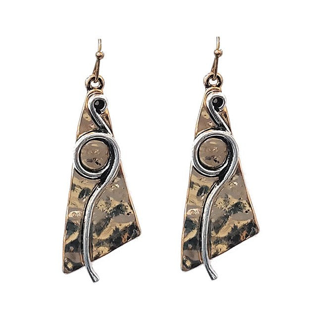 Ornate Triangle - Gold - Earrings