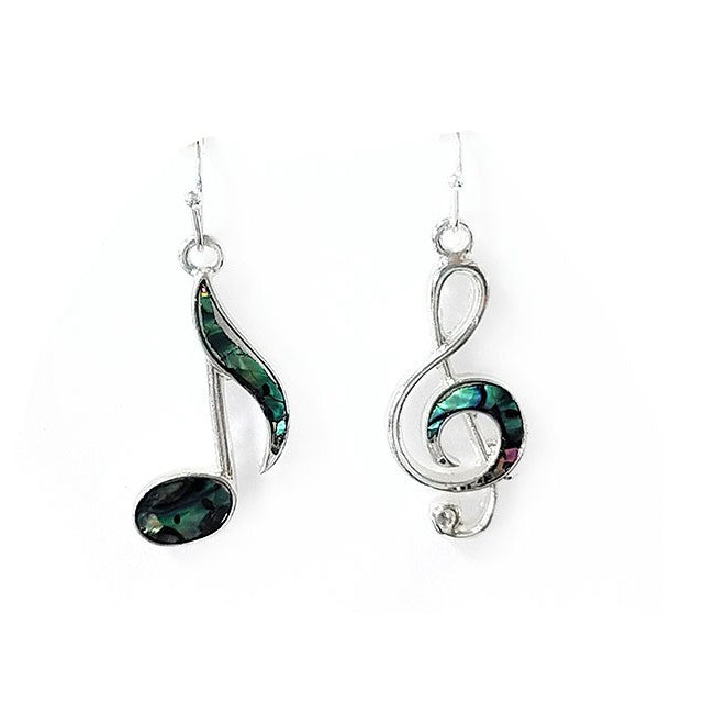 Abalone Music Notes Earrings