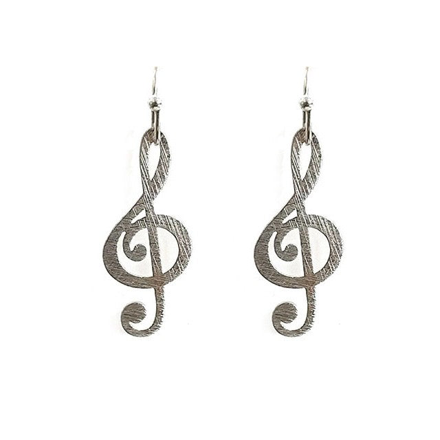 Musical Note - Earrings - Silver
