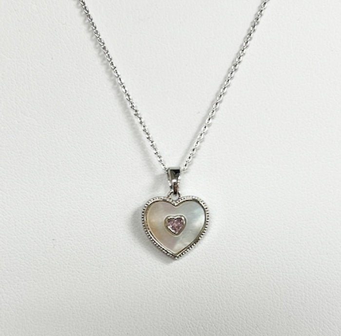 Heart w/ Crystal Pendant Necklace