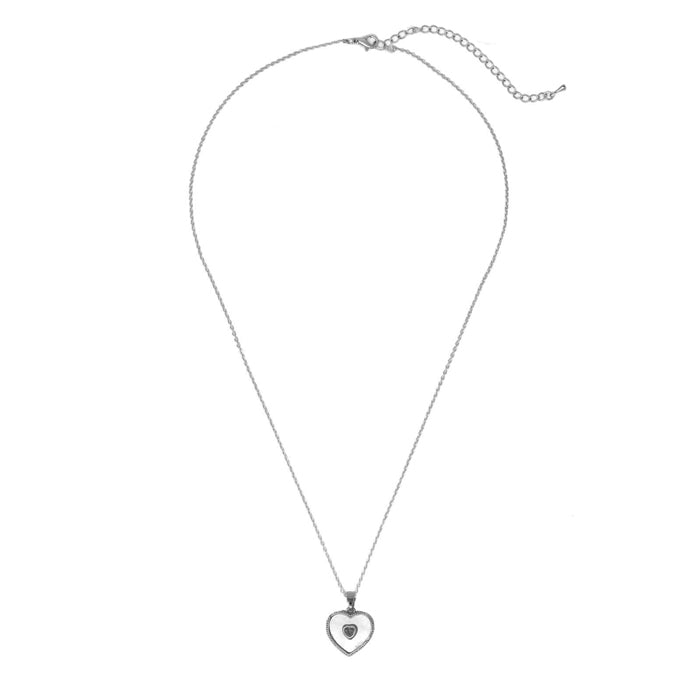 Heart w/ Crystal Pendant Necklace