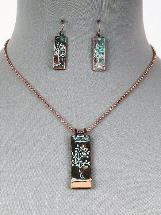 Tree Of Life - Rectangle - Patina N/E Set
