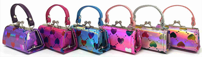 Foil Hearts Mini Lipstick Purse