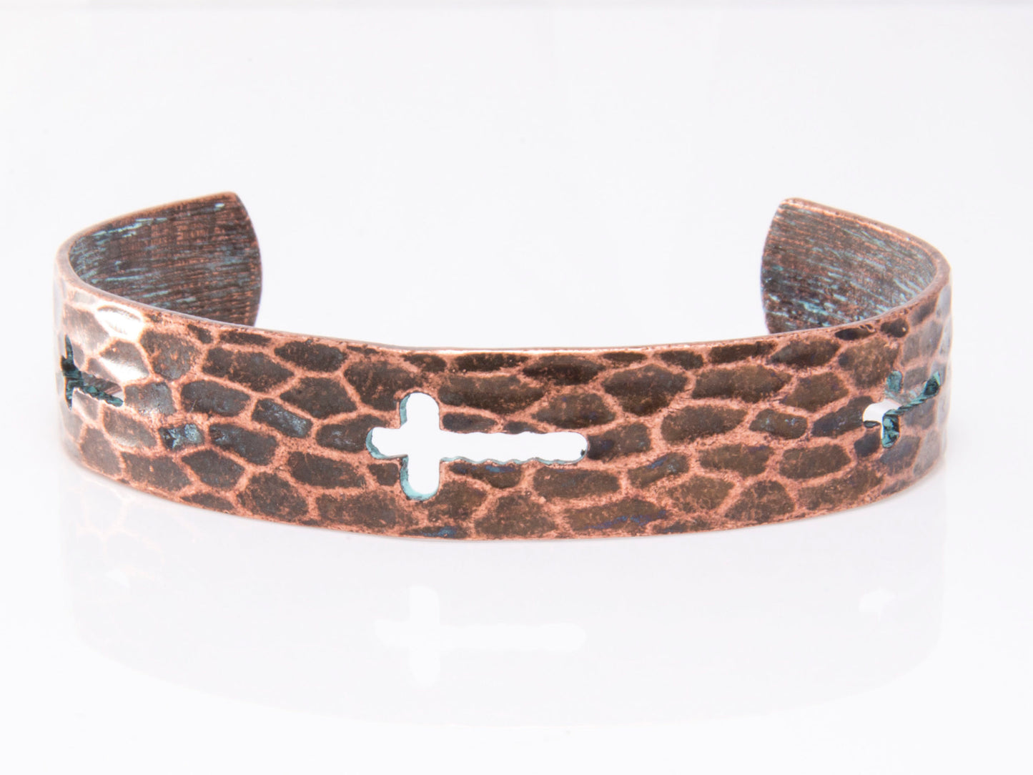 Patina Cutout Cross Cuff Bracelet