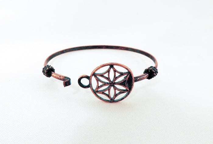 Patina Snowflake Design Cuff Bracelet