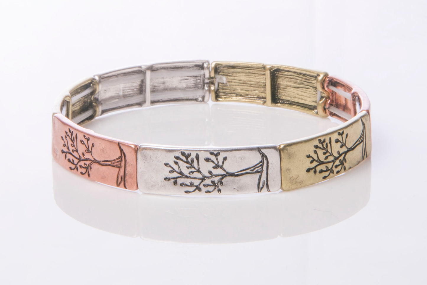 Multicolor Tree Of Life Stretch Bracelet
