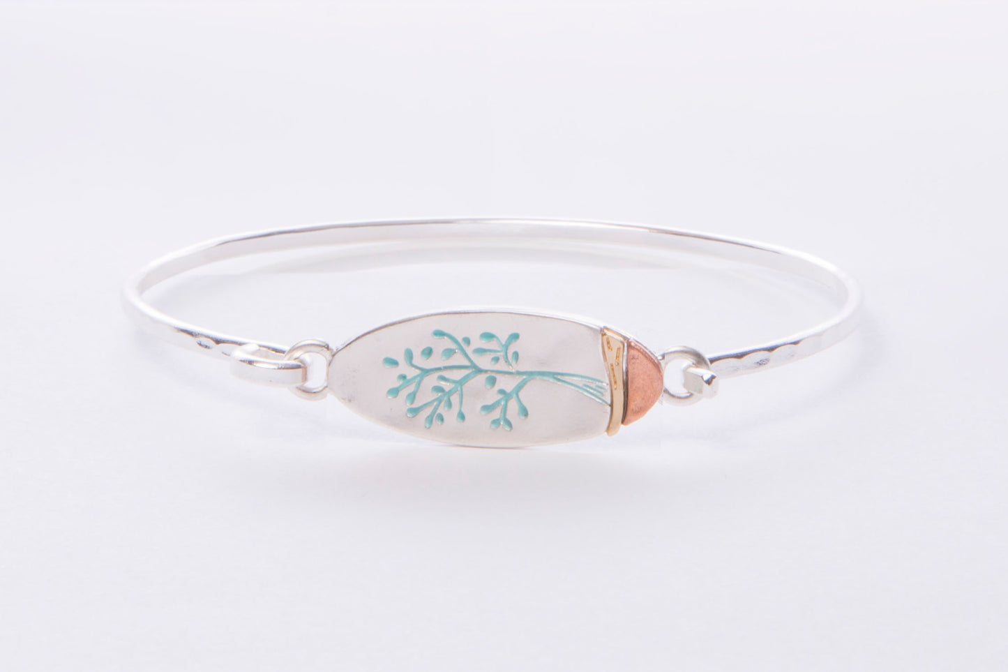 Turquoise Oval Tree Of Life Cuff Bracelet