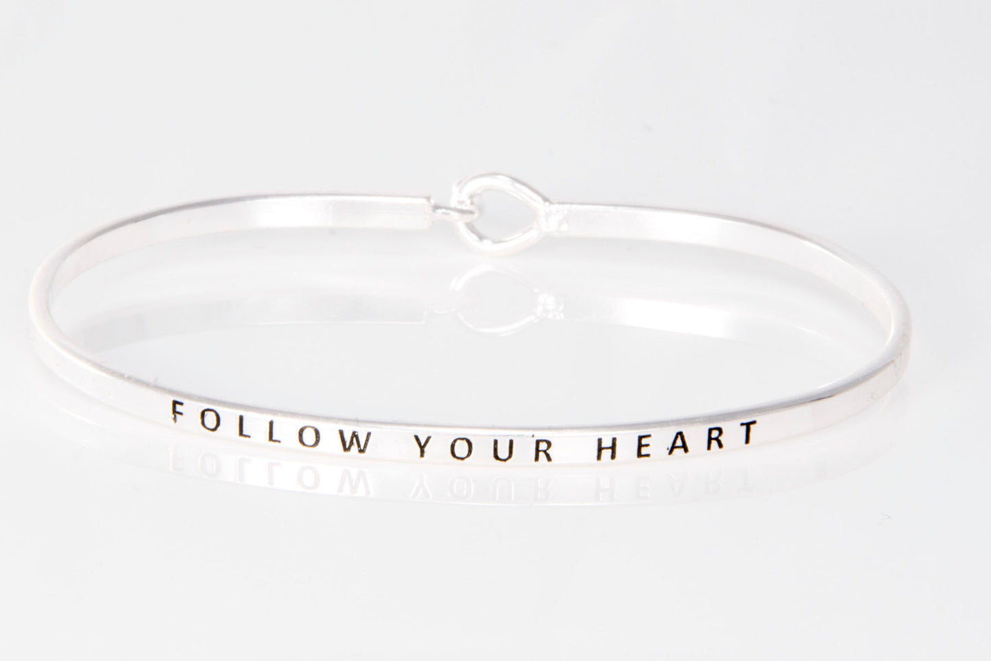 "Follow Your Heart" Message Cuff Bracelet