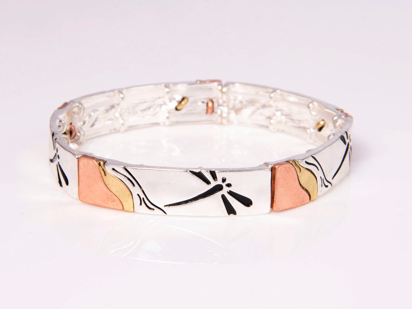 Silver Dragonfly Stretch Bracelet