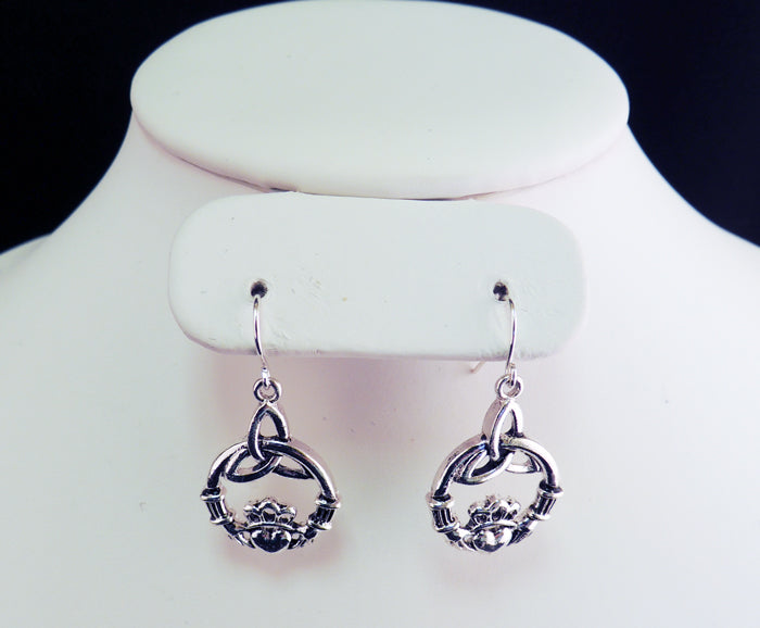 Silver Claddagh Earrings