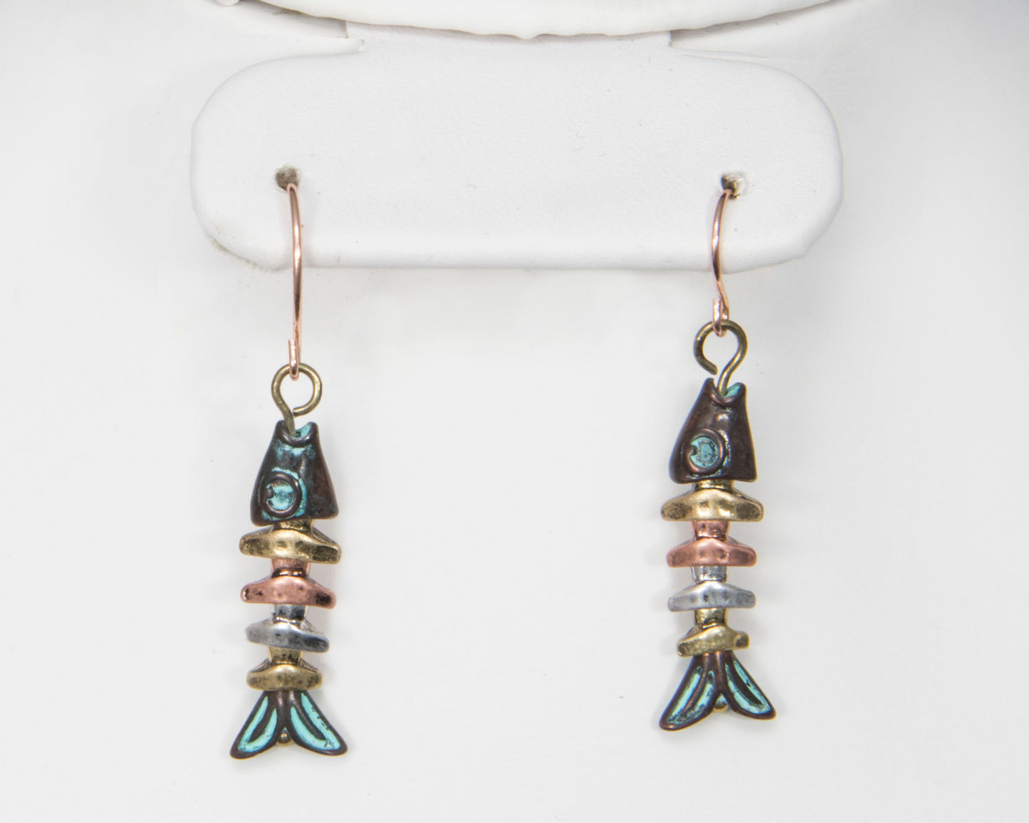 Fish Skeleton Earrings - Multicolor