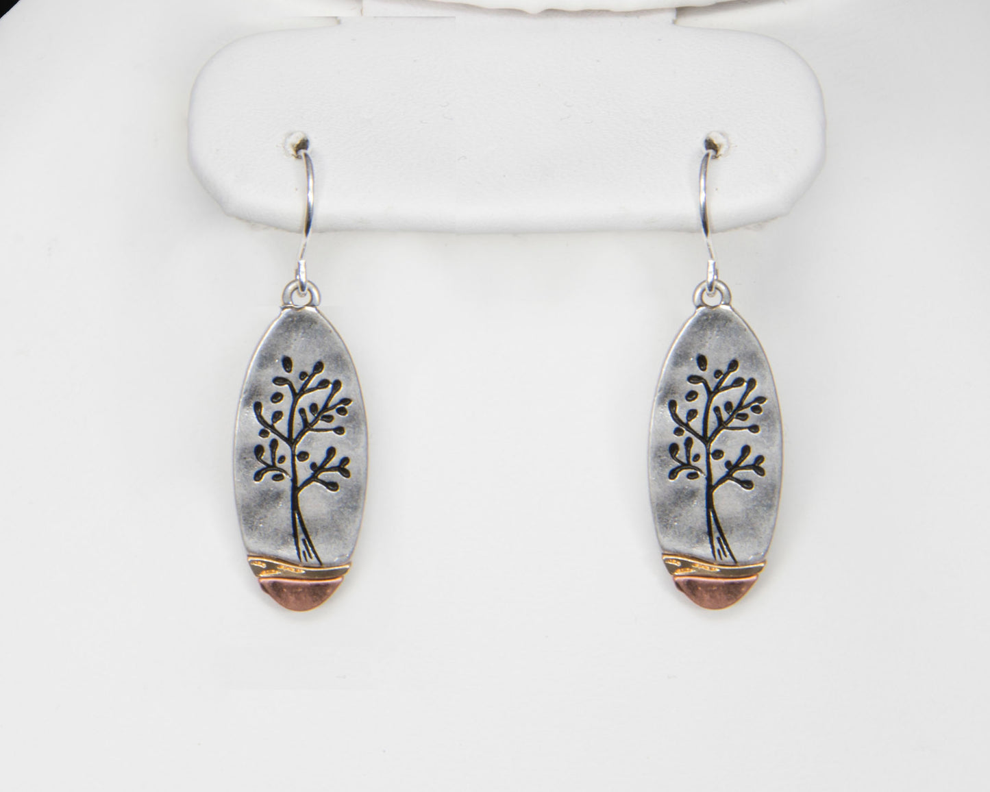 Oval Tree of Life Earrings - Silver