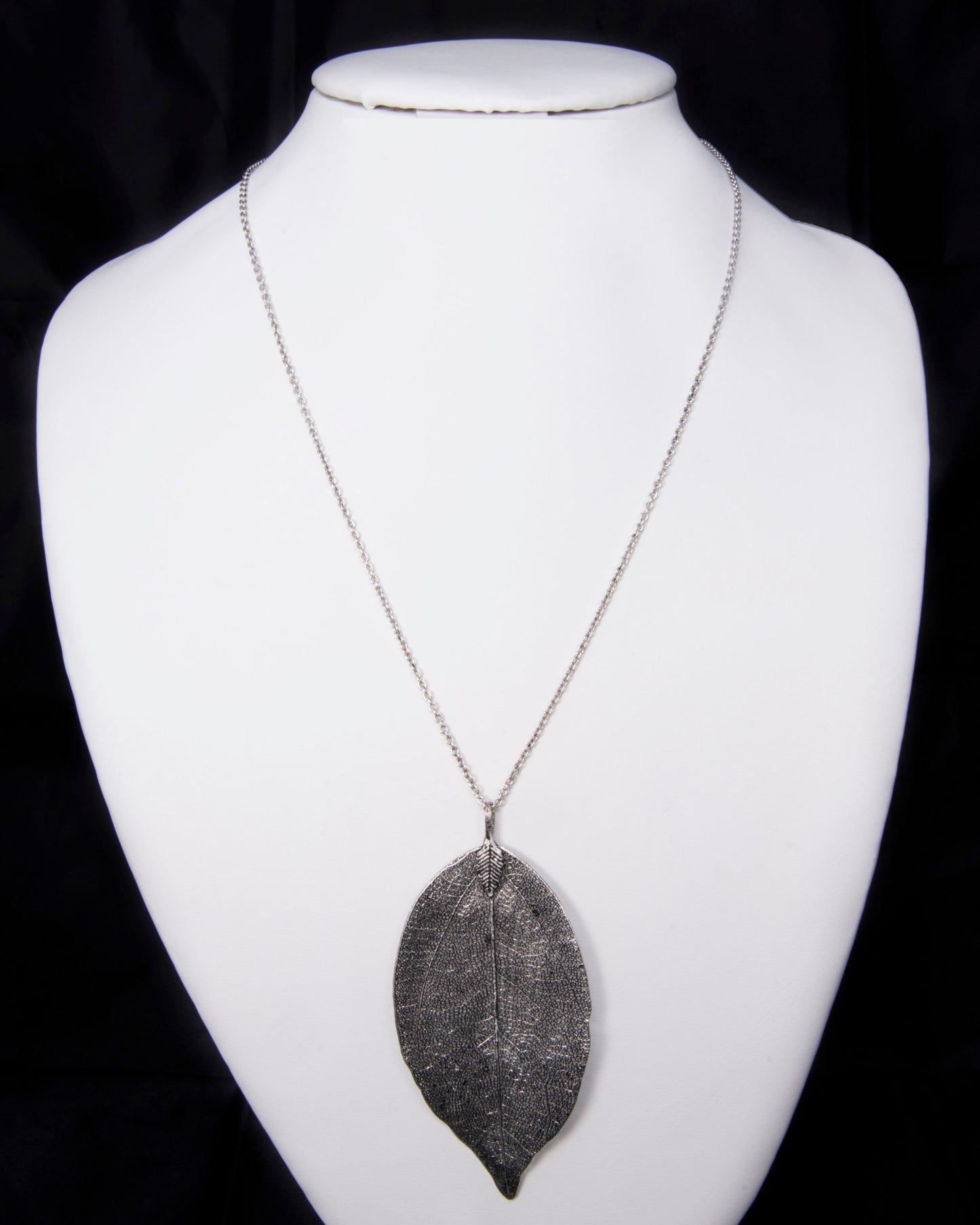 Leaf - Burnish Silver Necklace