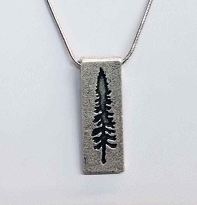 Tree - Rectangle - Silver Necklace