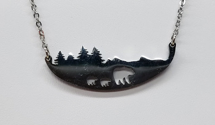 Bear Family - Cutout Necklace