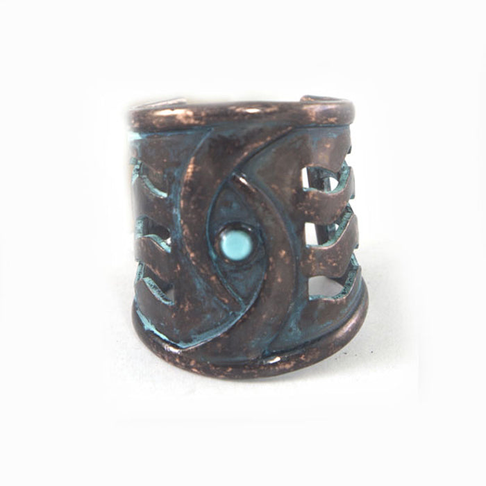 Patina Eye Adjustable Metal Ring