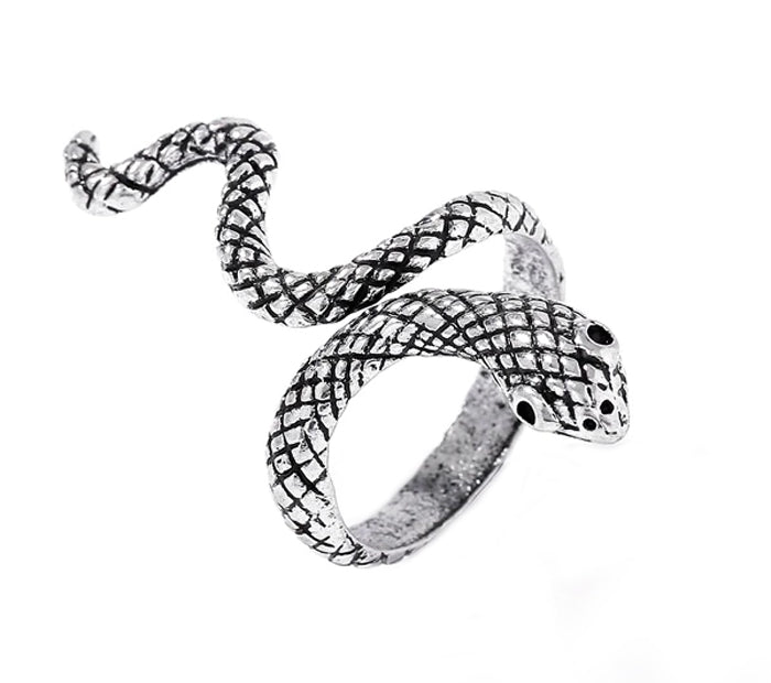 Silver Snake Long Tail Adjustable Metal Ring