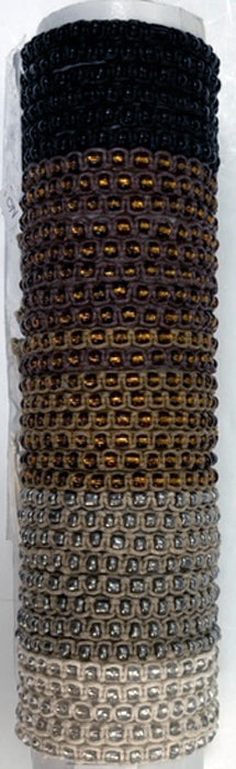 Cord Woven w/ Glass Beads Slider Bracelet