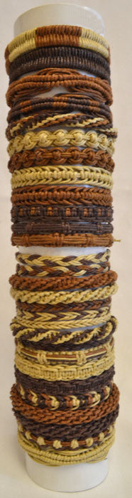 Woven Cord Natural Colors Adjustable Slider Bracelet