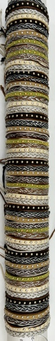 Woven Cord/Leather Glittery Strands Bracelet