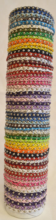Woven Triple Cords w/ Silver Beads Bracelet