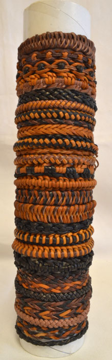 Leather Woven Natural Color Adjustable Slider Bracelet