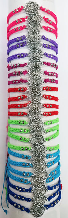 Woven Colorful Cord Metal Dream Catcher Bracelet