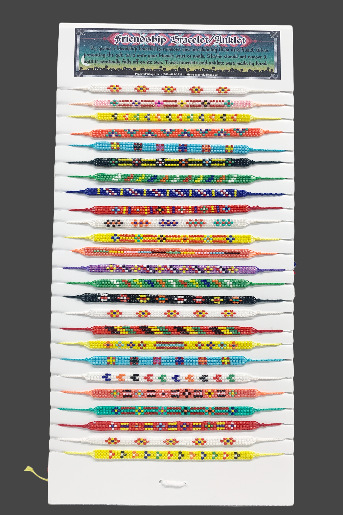 Cloth Many Bead Colorful Spirit Tie On Bracelet Package