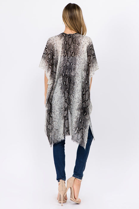 Black Snake Print Kimono