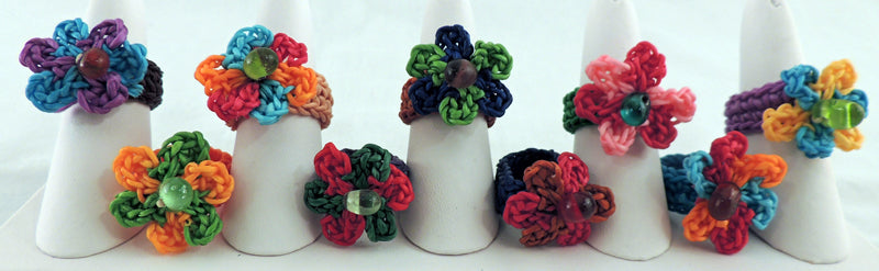 Woven Cord Small Flower Ring