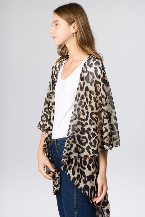 Brown Leopard Print Shawl