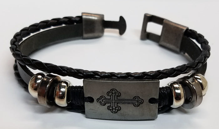Cross Designs Leather Bracelet