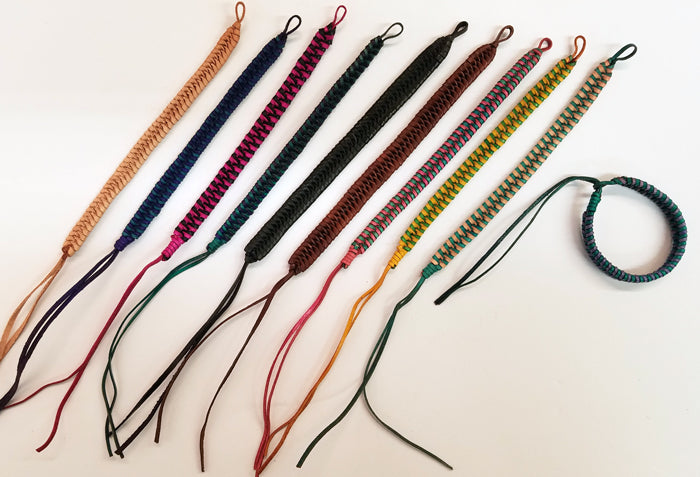 Earth Tone Leather Woven Tie Braclet