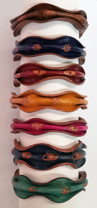 Crinkled Leather Colorful Bracelet