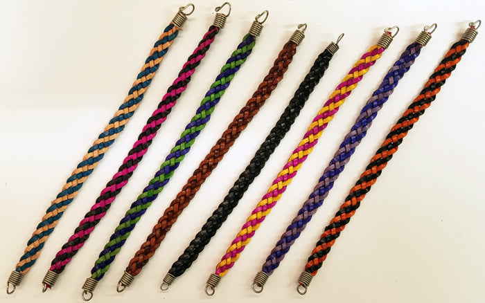 Colorful Leather Woven Tie On Bracelet