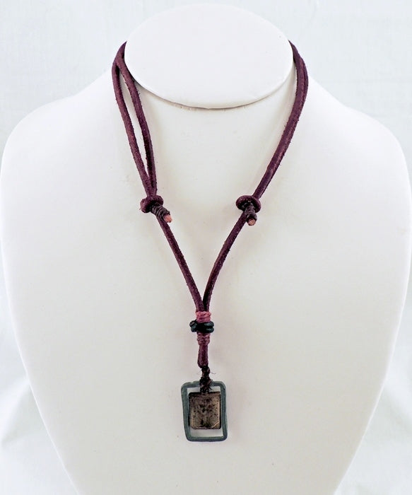 Pewter Bible Pendant Leather Choker