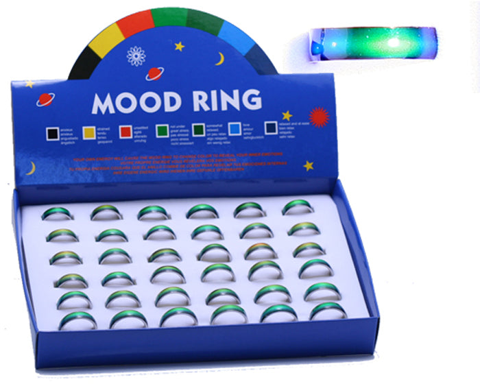 Plain Mood Metal Band Ring - 36 Count Box